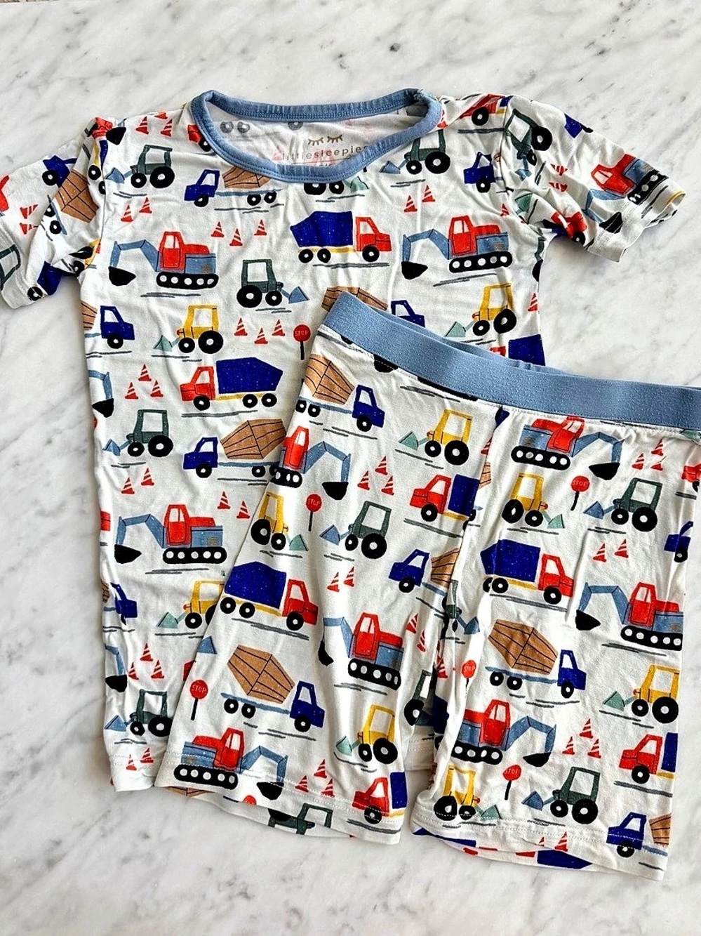 Little Sleepies Construction Print Pajama Set Size 5/6